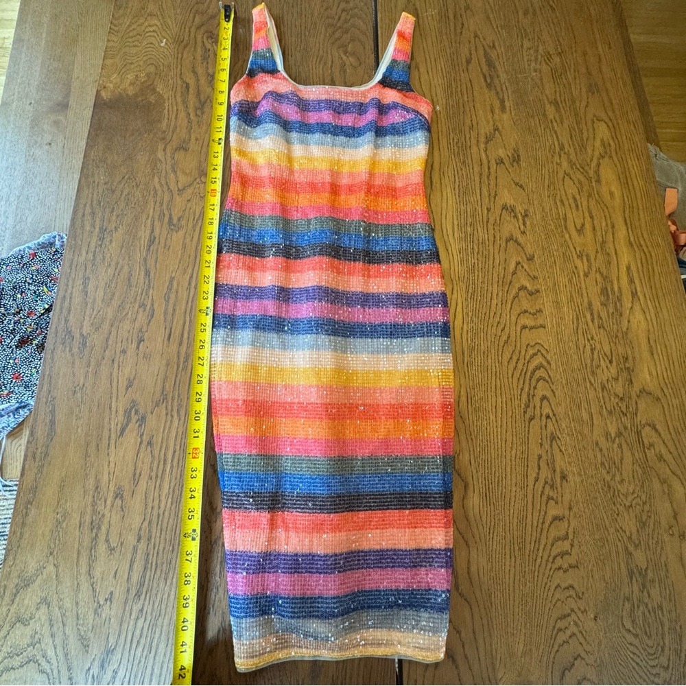 Rachel Roy Rainbow Striped Sequin Bodycon Dress - Women Size‎ S - Picture 8 of 9